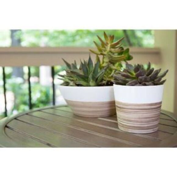 Home Depot | 10 in. Farmhouse White Bowl Planter - Picture 3 of 9